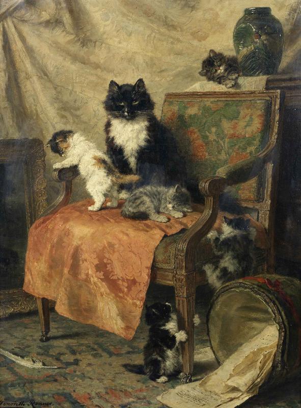 Henrietta Ronner-Knip Kittens at play